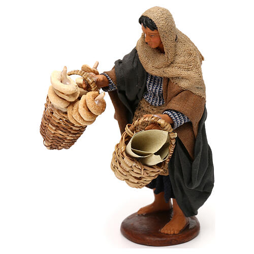 Kobieta z koszem obwarzanków, 12 cm, szopka neapolitańska 2