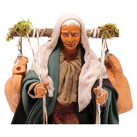 Wasserträgerin mit Amphoren neapolitanische Krippe 14cm