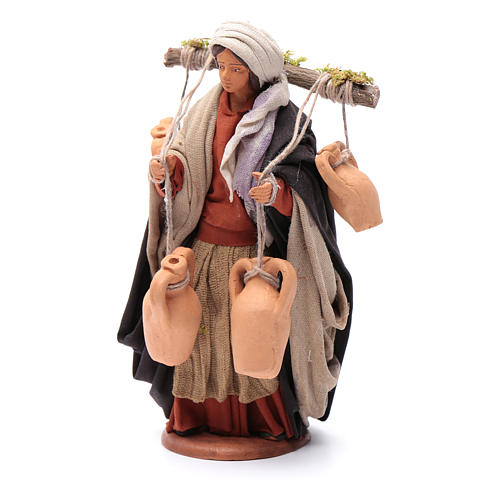 Neapolitan nativity scene woman with amphoras sized 14 cm 2