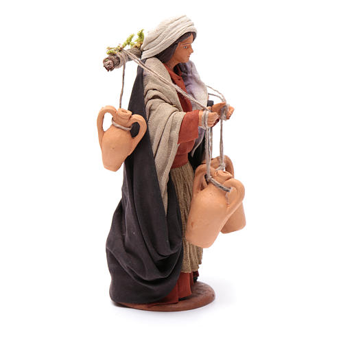 Neapolitan nativity scene woman with amphoras sized 14 cm 4