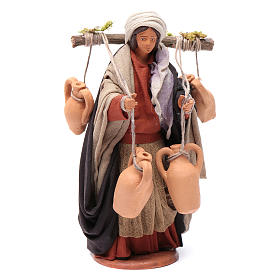 Neapolitan nativity scene woman with amphoras sized 14 cm