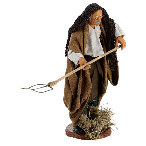 Neapolitan nativity scene farmer with pitchfork 14 cm 1