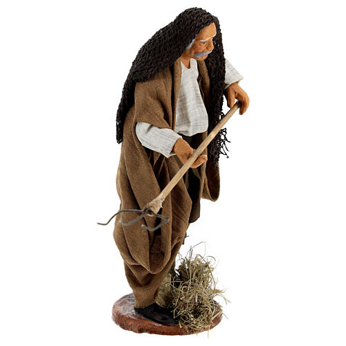 Neapolitan nativity scene farmer with pitchfork 14 cm 3