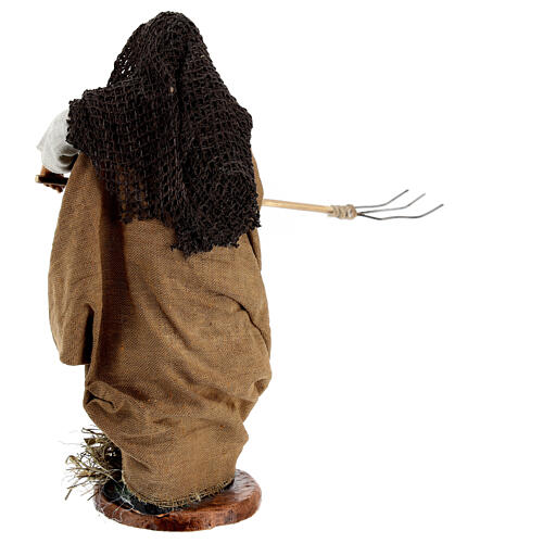 Neapolitan nativity scene farmer with pitchfork 14 cm 4