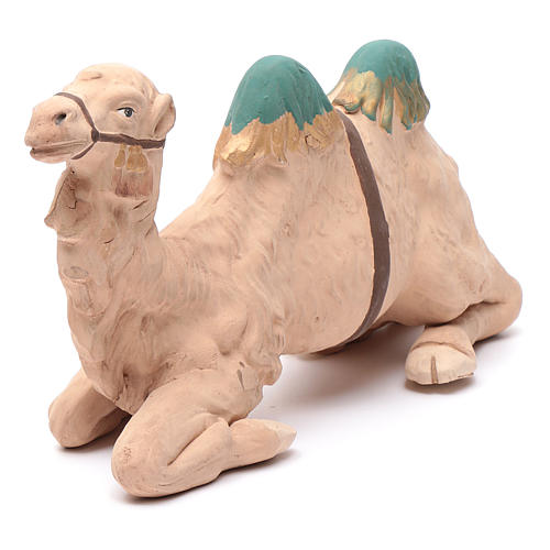 Cammello decorato seduto terracotta 24 cm presepe napoletano 4