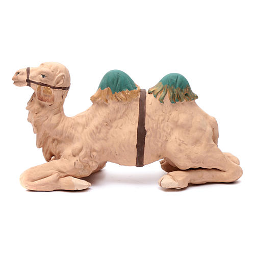 Neapolitan nativity scene decorated sitting camel in terracotta 24 cm 1