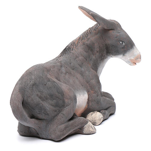 Donkey Laying Down figurine in Terracotta 30 cm Neapolitan Nativity 4