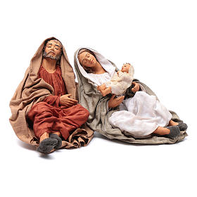 Schlafende Heilige Familie 30cm neapolitanische Krippe