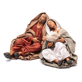 Schlafende Heilige Familie 30cm neapolitanische Krippe