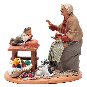 Neapolitan nativity scene story teller with child 30 cm