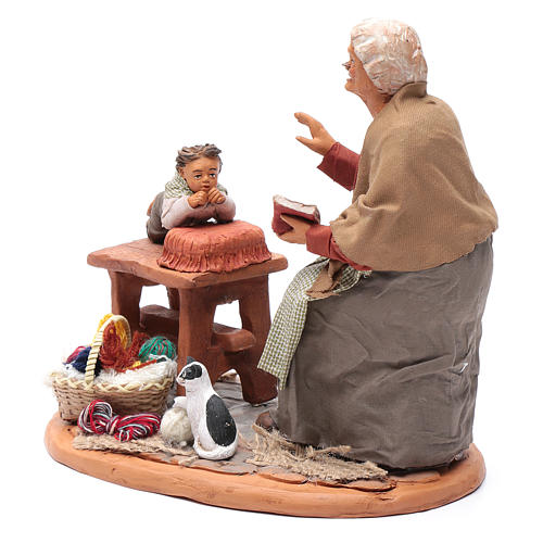 Neapolitan nativity scene story teller with child 30 cm 2