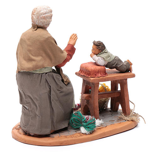 Neapolitan nativity scene story teller with child 30 cm 3