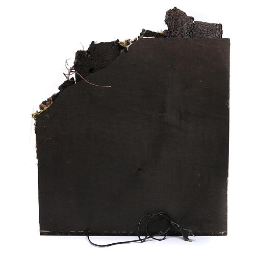 Szopka neapolitańska z ruchomym młynem wodnym oświetlonym, 70x60x40 cm 4