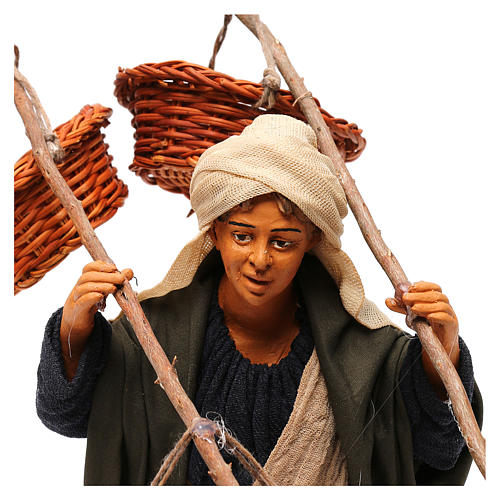 Woman with 4 straw baskets 30 cm Neapolitan Nativity Scene 2