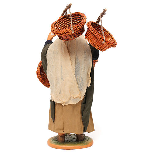 Woman with 4 straw baskets 30 cm Neapolitan Nativity Scene 5