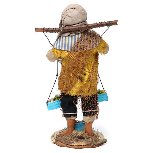 Pescivendolo con tinozze di pesce 24 cm presepe napoletano 5