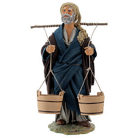Acquaiolo con tinozze legno presepe napoletano 24 cm