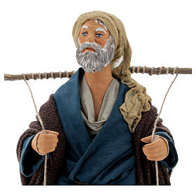 Acquaiolo con tinozze legno presepe napoletano 24 cm