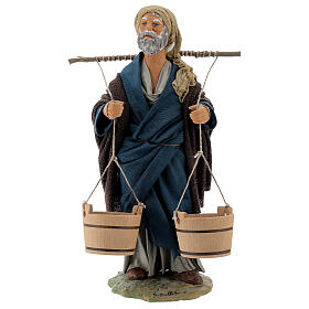 Man Carrying Water Buckets wood Neapolitan Nativity 24 cm