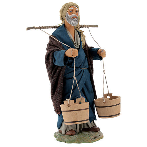 Man Carrying Water Buckets wood Neapolitan Nativity 24 cm 4