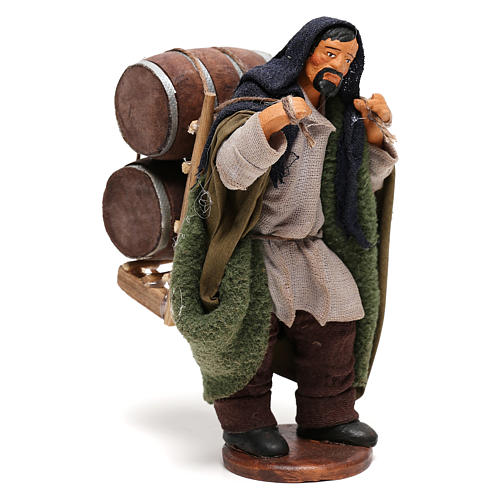 Man Carrying wood Barrels Nativity from Naples 12 cm 4