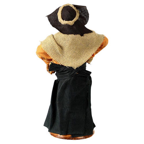 Frau mit Hut 12cm neapolitanische Krippe 4
