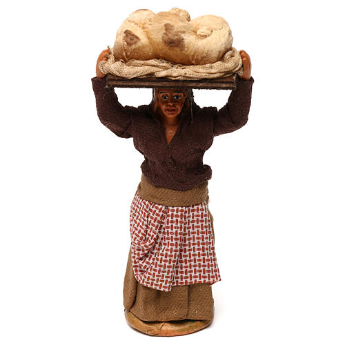 Woman Carrying Bread Neapolitan Nativity 10 cm 1