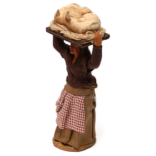 Woman Carrying Bread Neapolitan Nativity 10 cm 2