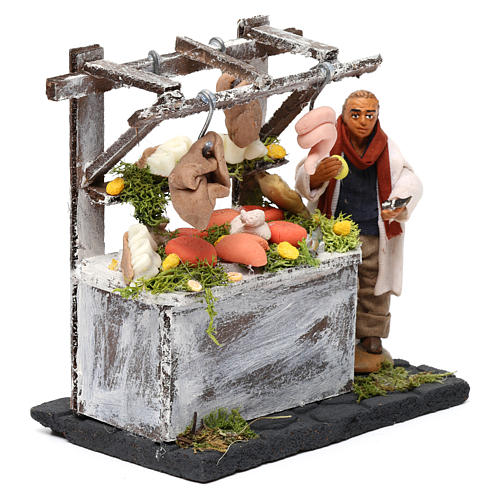 Metzger mit Stand neapolitanische Krippe 10cm 3
