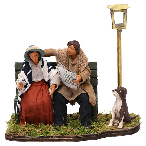 Couple in the garden for Neapolitan Nativity Scene 12 cm 1