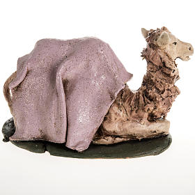 Dromadaire rose terre cuite crèche 18 cm