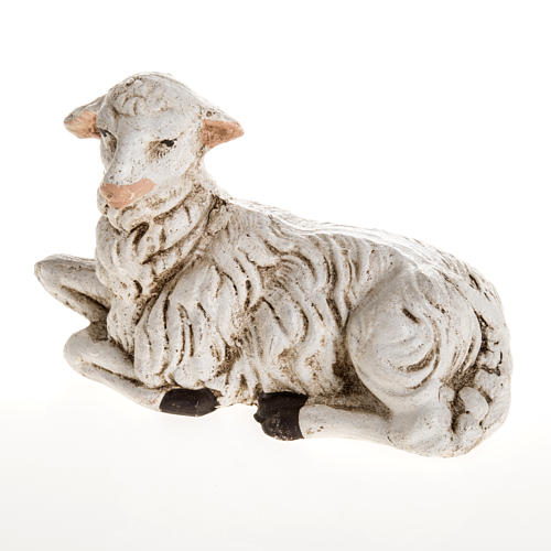 Mouton couché terre cuite crèche 18 cm 1