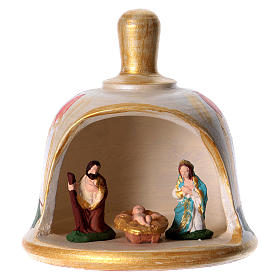 Bell in painted terracotta with nativity