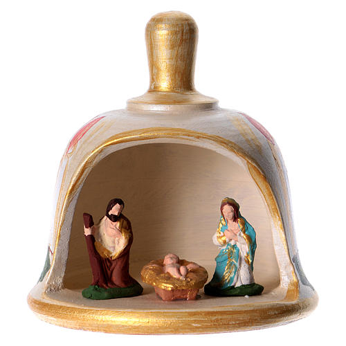 Bell in painted terracotta with nativity 1