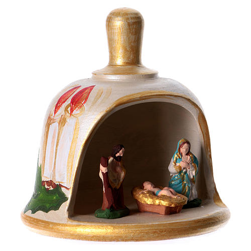 Bell in painted terracotta with nativity 3