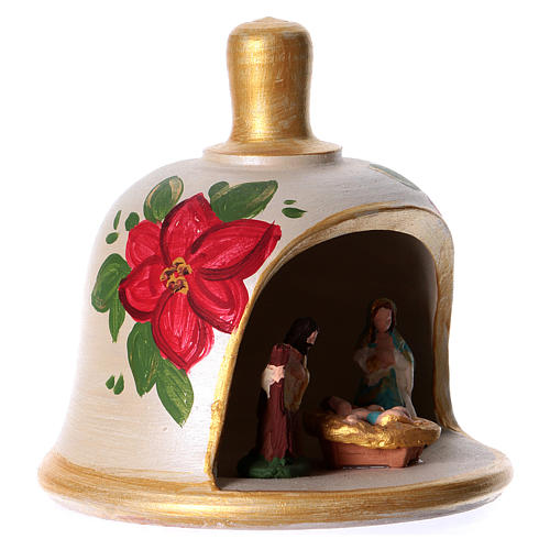 Bell in painted terracotta with nativity 4