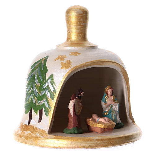 Bell in painted terracotta with nativity 6