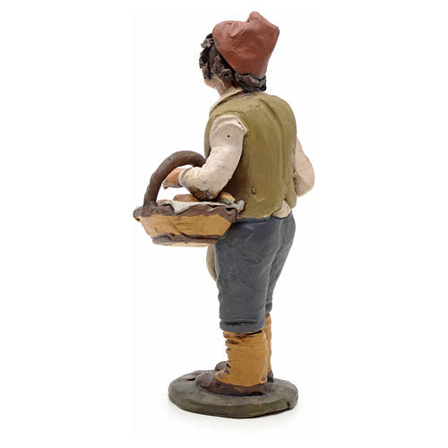 Man with bread, 18cm terracotta, Deruta 3