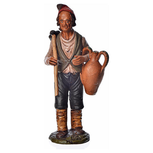 Man with hoe and amphora, 18cm terracotta, Deruta 1