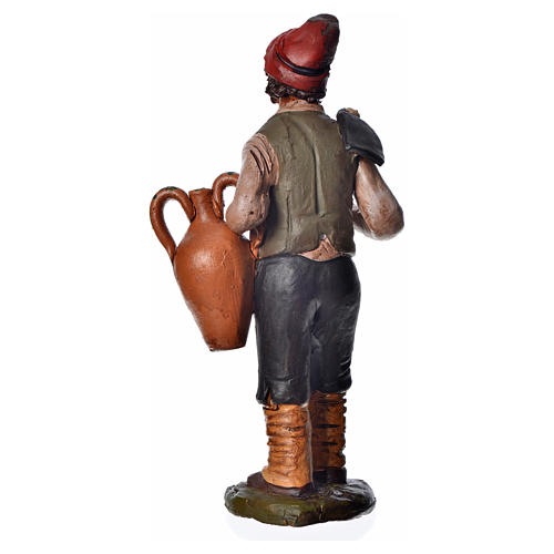 Man with hoe and amphora, 18cm terracotta, Deruta 4