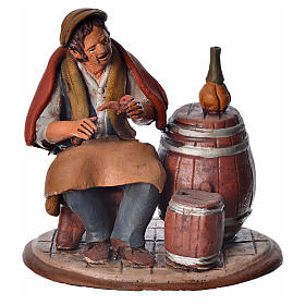Weinhändler 18cm für Krippe Terrakotta Deruta