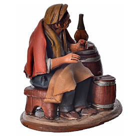 Weinhändler 18cm für Krippe Terrakotta Deruta