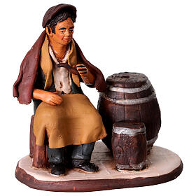 Homme à la fiasque crèche 18 cm terre cuite Deruta