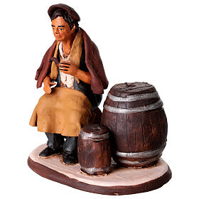 Homme à la fiasque crèche 18 cm terre cuite Deruta