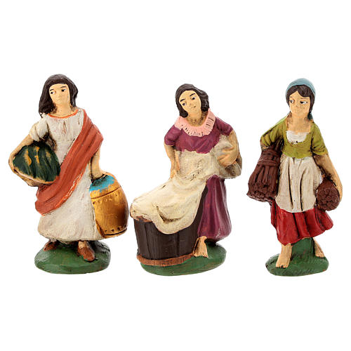 Accessoire Crèche De Noël : Chariot Avec Pain En Terre Cuite - Miniature Artisanale Italienne - 8 Cm De Haut