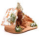 Heilige Familie mit Hütte Terrakotta Deruta 10x12x7cm mit Moos und Schnee s3