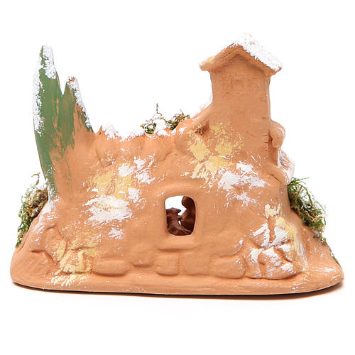 Nativity in Terracotta with Moos 10x12x7cm 4