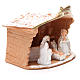 Heilige Familie mit Hütte Terrakotta Deruta 20x10x16cm weiss s3