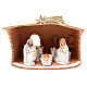 Nativity decorated terracotta with hut and snow h. 20x10x16cm s1