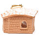 Nativity decorated terracotta with hut and snow h. 20x10x16cm s4